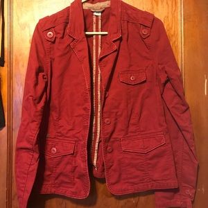Old Navy Jacket Blazer Burgundy Large Perfect Cond